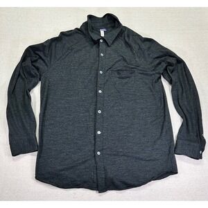 ibex Men's XL 100% MERINO WOOL  Button Shirt Long Sleeve Pocket